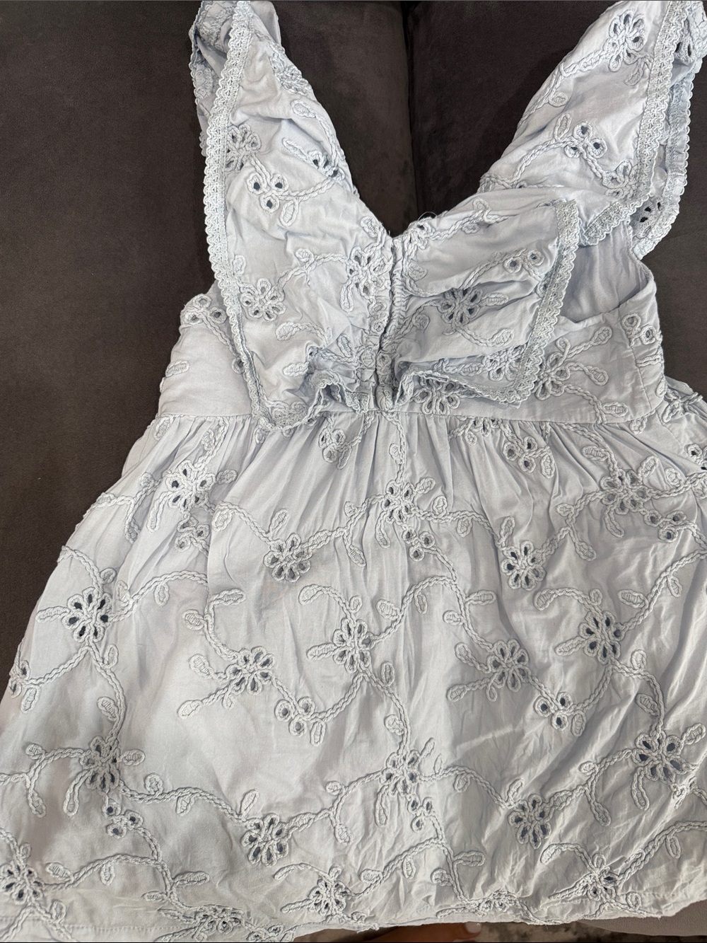 Primark Pale Blue Floral Eyelet Kids Dress
